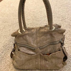 B. Makowsky silver shimmer handbag